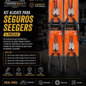 Kit alicate para seguros Seegers 4 piezas Smart tools