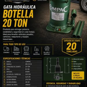 Gata hidráulica botella 20 Toneladas.